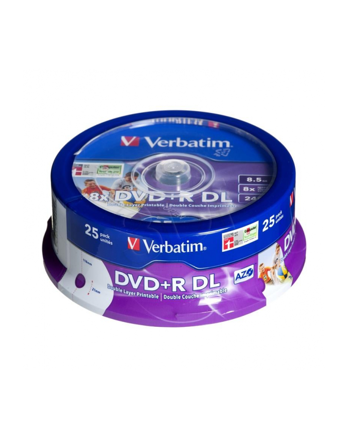 DVD+R VERBATIM DL 8.5GB 8X PRINTABLE SP 25SZT główny