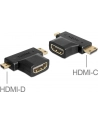 Delock Adapter HDMI (F) -> HDMI-C mini (M) + HDMI-D micro (M) - nr 15