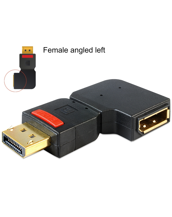 Delock adapter Displayport 1.1 (M) > Displayport (F) kątowy główny