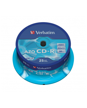 CD-R VERBATIM AZO 700MB 52X CRYSTAL SPINDLE 25SZT