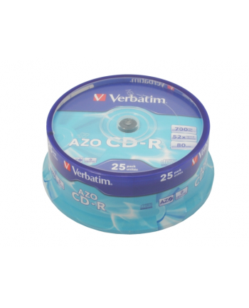 CD-R VERBATIM AZO 700MB 52X CRYSTAL SPINDLE 25SZT