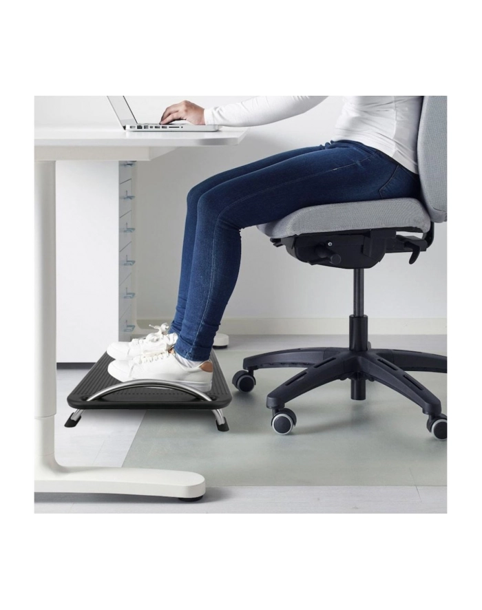 Techly Podnóżek ergonomiczny z regulacją kąta pochylenia, czarny główny