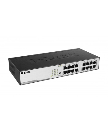 D-LINK DGS-1016D, 16-port UTP 10/100/1000Mbps Auto-sensing, Stand-alone, Unmanaged, 11-inch desktop & rack-mount, 1U, D-link Green technology, EEE+ mode DIP switch, + Rackmount Brackets, Metal case with internal power supply nr 1