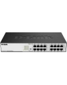 D-LINK DGS-1016D, 16-port UTP 10/100/1000Mbps Auto-sensing, Stand-alone, Unmanaged, 11-inch desktop & rack-mount, 1U, D-link Green technology, EEE+ mode DIP switch, + Rackmount Brackets, Metal case with internal power supply - nr 55