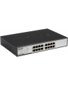 D-LINK DGS-1016D, 16-port UTP 10/100/1000Mbps Auto-sensing, Stand-alone, Unmanaged, 11-inch desktop & rack-mount, 1U, D-link Green technology, EEE+ mode DIP switch, + Rackmount Brackets, Metal case with internal power supply - nr 65