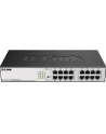 D-LINK DGS-1016D, 16-port UTP 10/100/1000Mbps Auto-sensing, Stand-alone, Unmanaged, 11-inch desktop & rack-mount, 1U, D-link Green technology, EEE+ mode DIP switch, + Rackmount Brackets, Metal case with internal power supply - nr 80