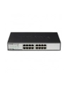 D-LINK DGS-1016D, 16-port UTP 10/100/1000Mbps Auto-sensing, Stand-alone, Unmanaged, 11-inch desktop & rack-mount, 1U, D-link Green technology, EEE+ mode DIP switch, + Rackmount Brackets, Metal case with internal power supply - nr 91