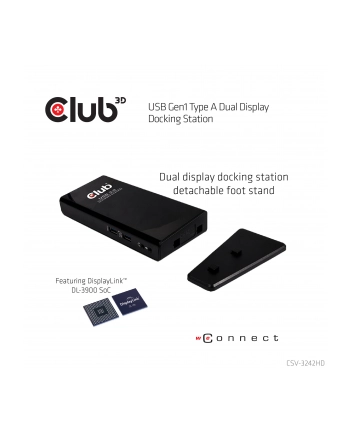 Club3D SenseVision Dual Display Docking Station 3xUSB3.0/4xUSB2.0/DVI/HDMI/LAN/2xJack