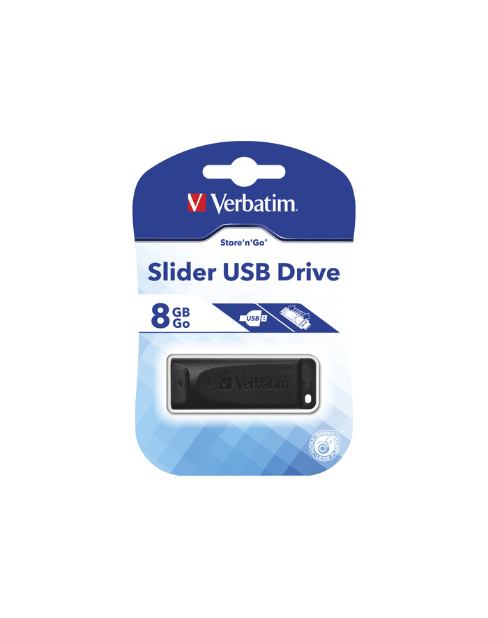 Flashdrive Verbatim Slider 8GB, czarny główny