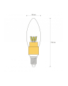 ART Żarówka świecowa, przeźr, gold LED E14, 4.5W, 18xSMD2835, AC230V, 320lm, WW - nr 5