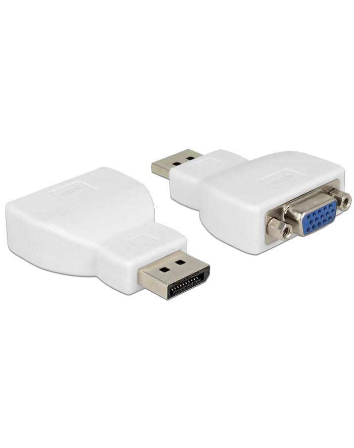 Delock adapter Displayport 1.1 (M) > VGA (F) white główny