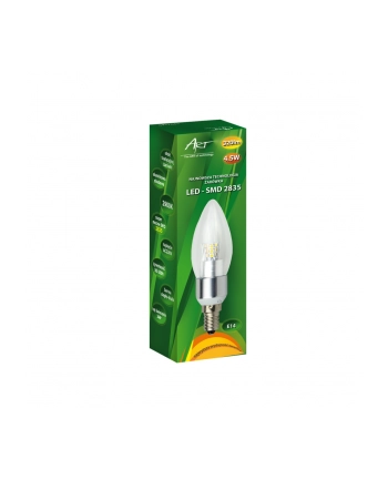 ART Żarówka świecowa, przeźr, gold LED E14, 4.5W, 18xSMD2835, AC230V, 320lm, WW nr 1