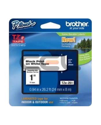 Brother Tapes TZe251CIV 24mm wh/bla, 8m,P-t 350,540,2400, 7500VP