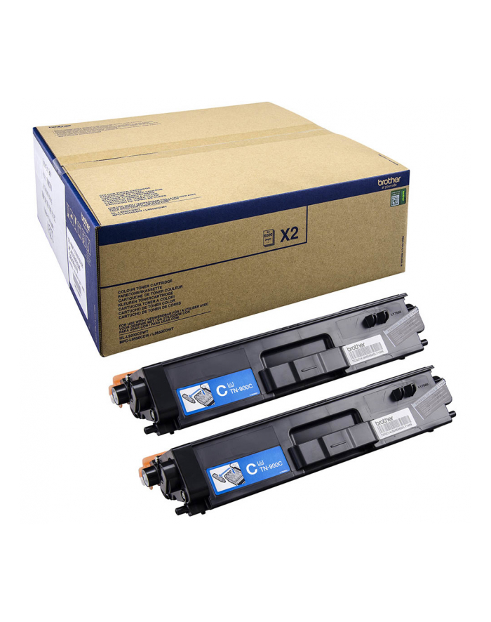 Brother Toner TN-900CTWIN cyan, 6.000 S, Twinpack główny