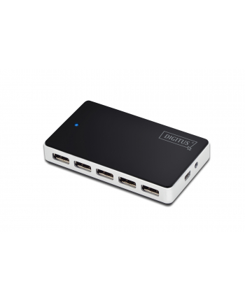 Hub USB 2.0 10-portowy, aktywny, czarny, DIGITUS