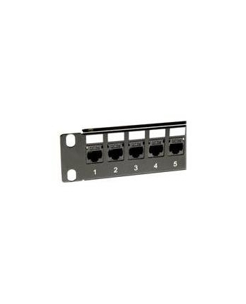 Patchpanel 24 port black with 24 coupler RJ45/RJ45 Keystone patchpanel type black