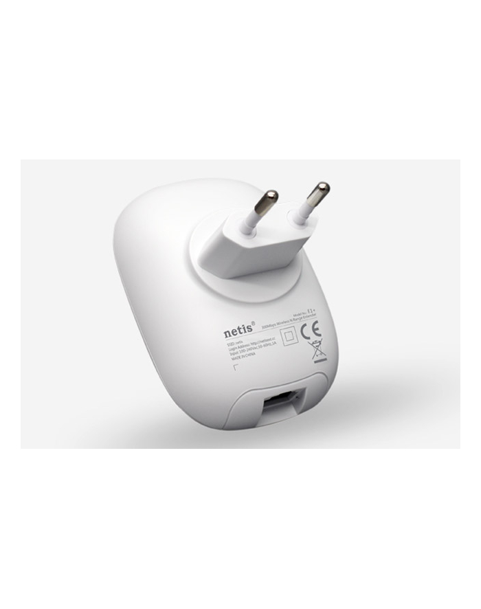 NETIS REPEATER E1+ (WHITE) WIFI B/G/N300 + RJ45  MINI  DO GNIAZDKA 230V główny