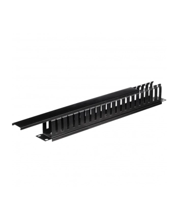 Netrack organizator kabli 19''/1U, czarny z pokrywą nr 1