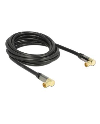 Delock Przewód antenowy męski IEC kątowy > żeński IEC kątowy RG-6/U 3 m czarny nr 2