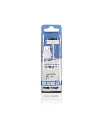 Whitenergy Kabel USB 2.0 do iPhone 4 transfer/ładowanie 30cm biały nr 2