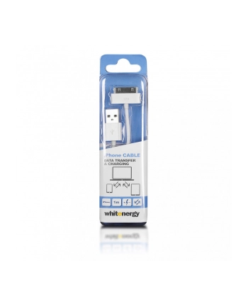 Whitenergy Kabel USB 2.0 do iPhone 4 transfer/ładowanie 100cm biały nr 1