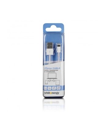 Whitenergy Kabel USB 2.0 do iPhone 5 transfer/ładowanie 100cm biały nr 2