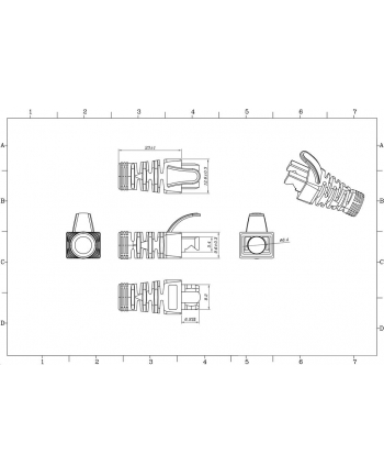 Netrack osłonka na wtyk RJ45 kat. 6 UTP, szerokość 12mm, wkładana (100 szt)