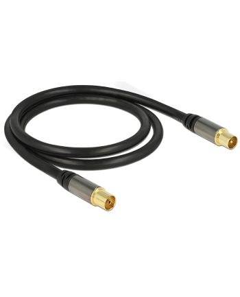 Delock Przewód antenowy IEC Plug > IEC Jack RG-6/U 1m black