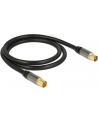 Delock Przewód antenowy IEC Plug > IEC Jack RG-6/U 1m black - nr 6