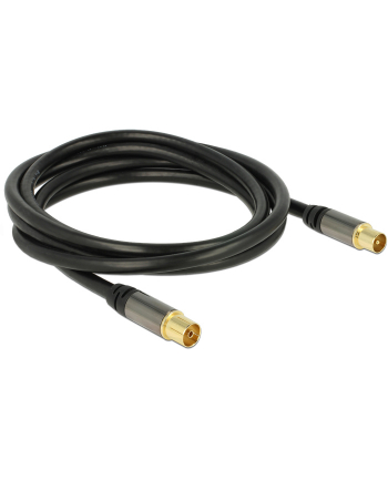 Delock Przewód antenowy IEC Plug > IEC Jack RG-6/U 2m black