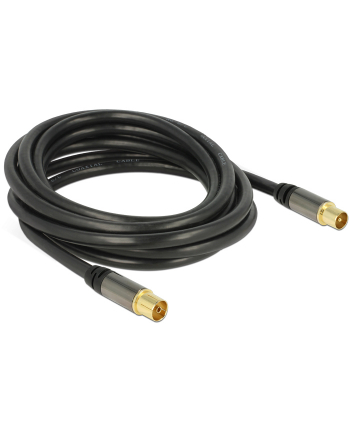 Delock Przewód antenowy IEC Plug > IEC Jack RG-6/U 3m black