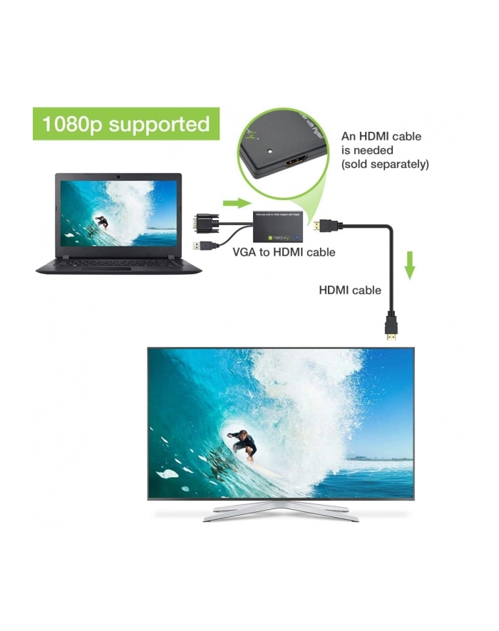 Techly Konwerter SVGA z audio USB na HDMI główny