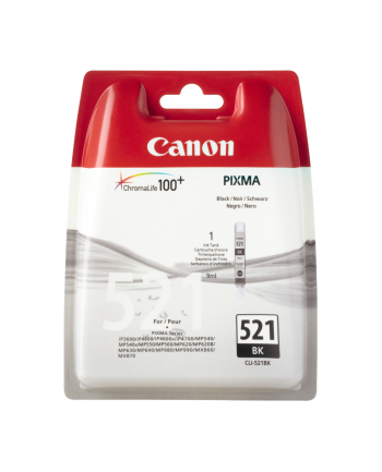 CANON Tusz Czarny CLI-521BK=CLI521Bk=2933B001  665 str.  9 ml nr 2