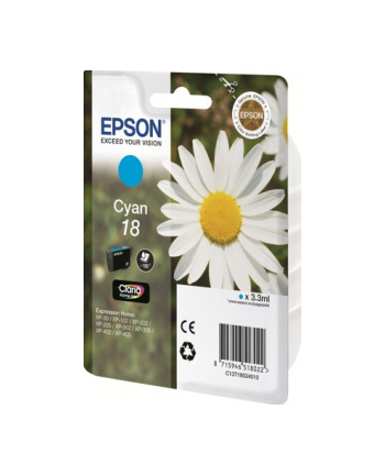EPSON Tusz Niebieski T1802=C13T18024010  180 str.  3.3 ml nr 1