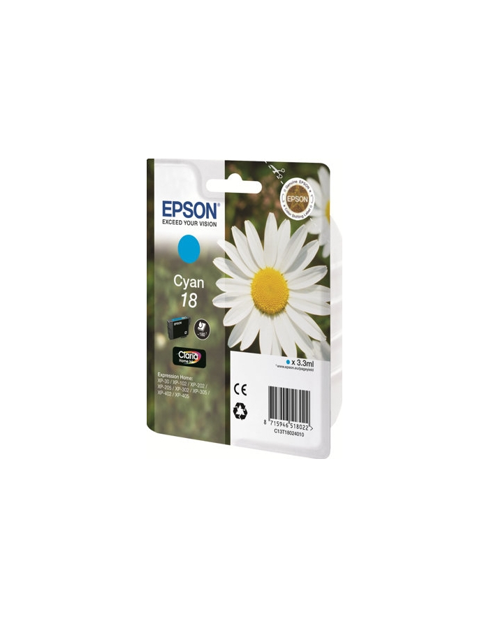 EPSON Tusz Niebieski T1802=C13T18024010  180 str.  3.3 ml główny