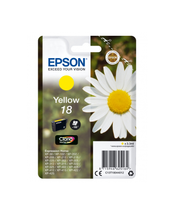 EPSON Tusz Żółty T1804=C13T18044010  180 str.  3.3 ml