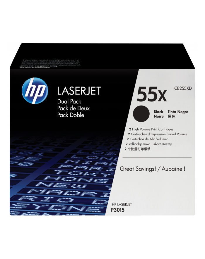 Hewlett-Packard HP Toner HP55Xx2=CE255XD  Zestaw 2xBk  2xCE255X główny