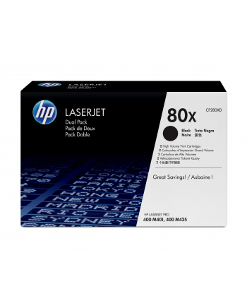 Hewlett-Packard HP Toner HP80Xx2=CF280XD  Zestaw 2xBk  2xCF280X