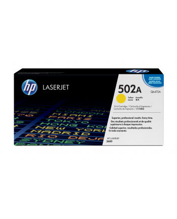 Hewlett-Packard HP Toner Żółty HP502A=Q6472A  4000 str.