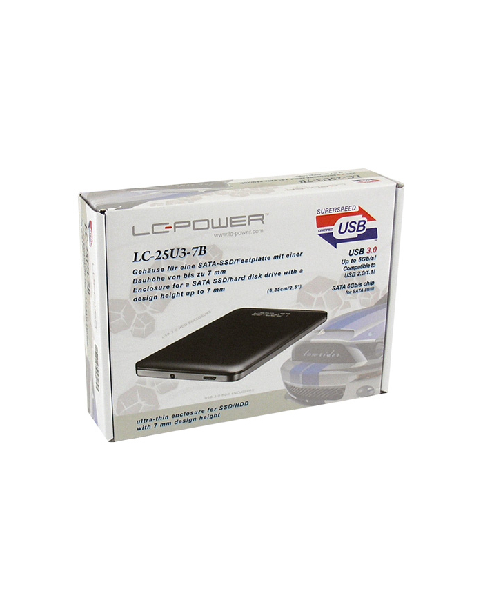 LC POWER Obudowa HDD LC-POWER LC-25U3-7B 2,5'' SATA USB3.0 Czarna główny