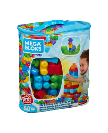 MEGA BLOKS Klocki 60 el. torba niebieska