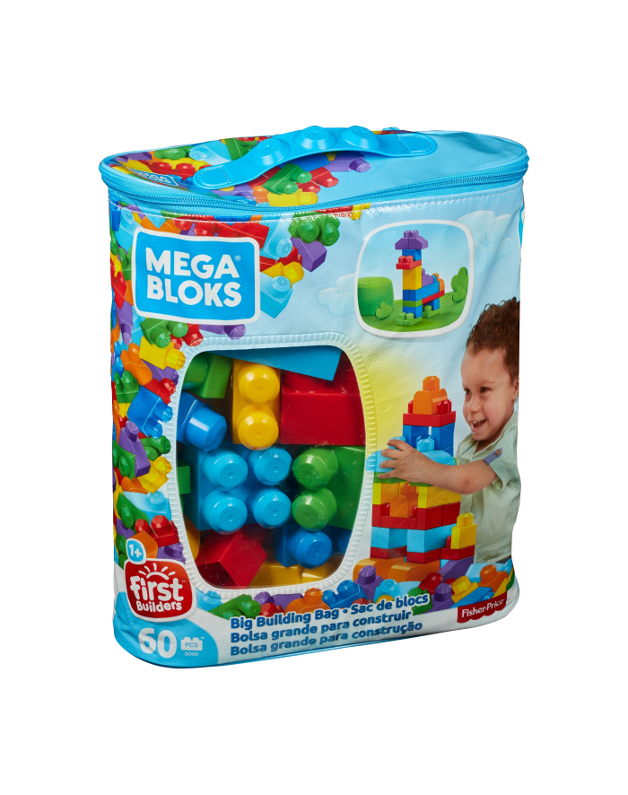 MEGA BLOKS Klocki 60 el. torba niebieska główny