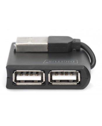 Hub USB 2.0 4-portowy, pasywny, czarny, DIGITUS