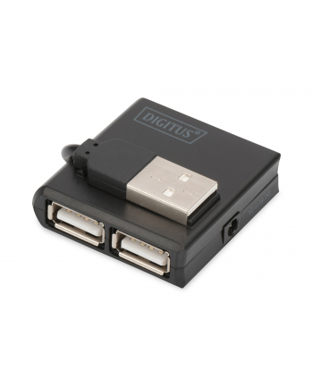 Hub USB 2.0 4-portowy, pasywny, czarny, DIGITUS