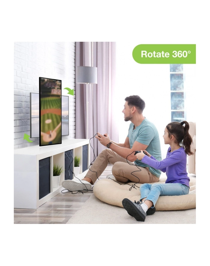 Techly Uchwyt ścienny do TV LCD/LED/PDP dwuprzegubowy 23-55'' 45 kg VESA czarny główny