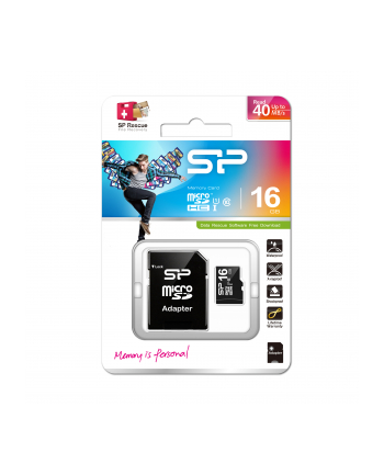 SILICON POWER 16GB, MICRO SDHC, CLASS 10 WITH SD ADAPTER