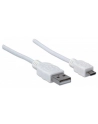 Manhattan Kabel Hi-Speed USB 2.0 A męski na micro-B męski, 1m, biały - nr 14