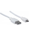 Manhattan Kabel Hi-Speed USB 2.0 A męski na micro-B męski, 1m, biały - nr 30
