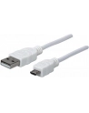 Manhattan Kabel Hi-Speed USB 2.0 A męski na micro-B męski, 1m, biały - nr 33