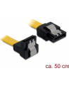 Delock kabel do dysków serial ata III data 50cm zatrzaski metalowe, kątowy,żółty - nr 19